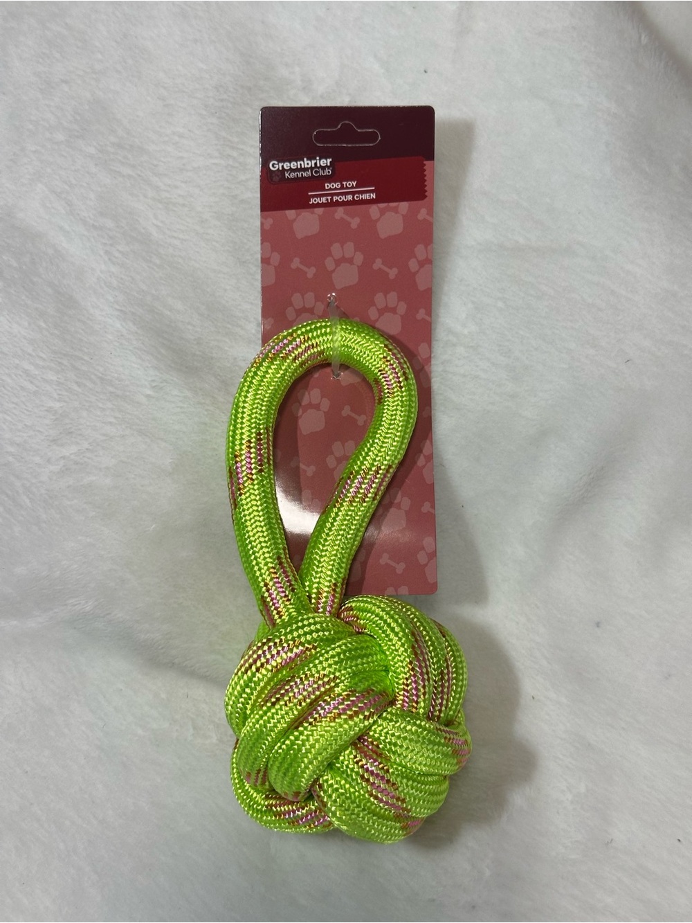 Rope Monkey Fist Knot Dog Toy Tug Chew Neon Green